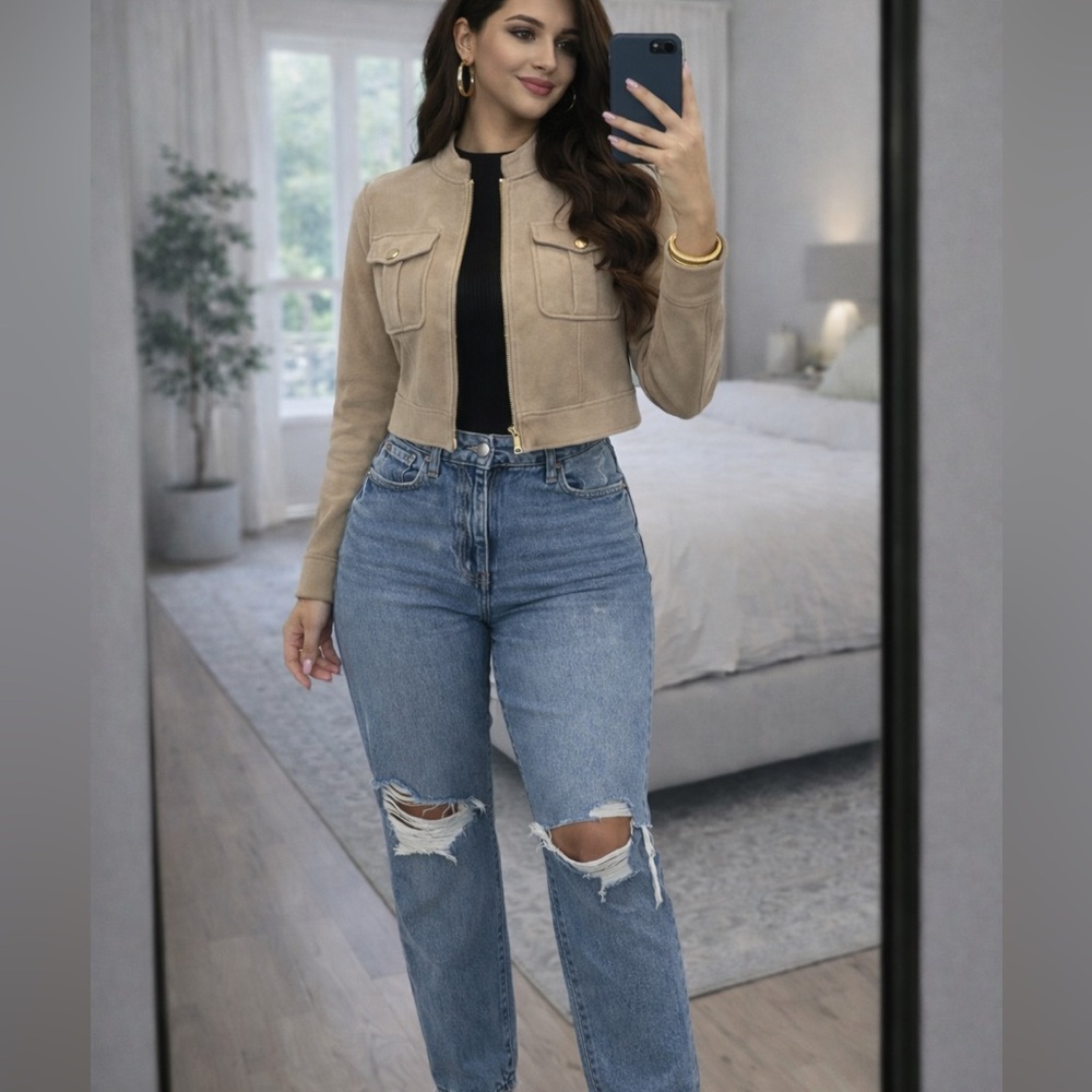 Forever 21 Distressed Blue Boyfriend Jeans